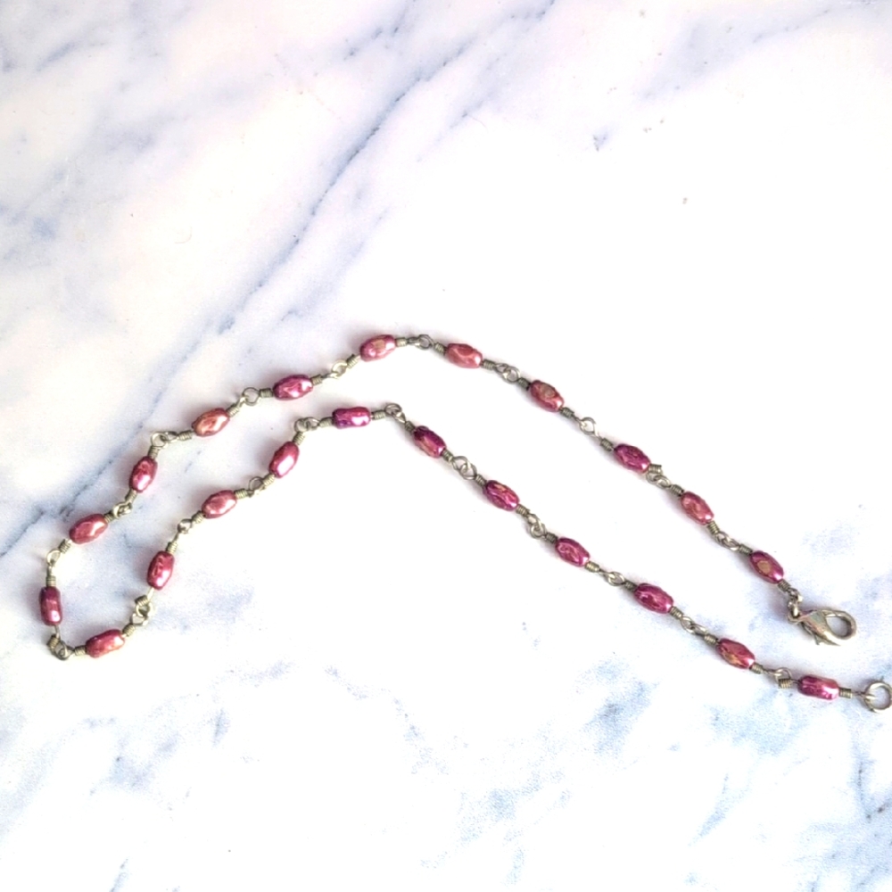 Purple Fresh Water Beaded Necklace